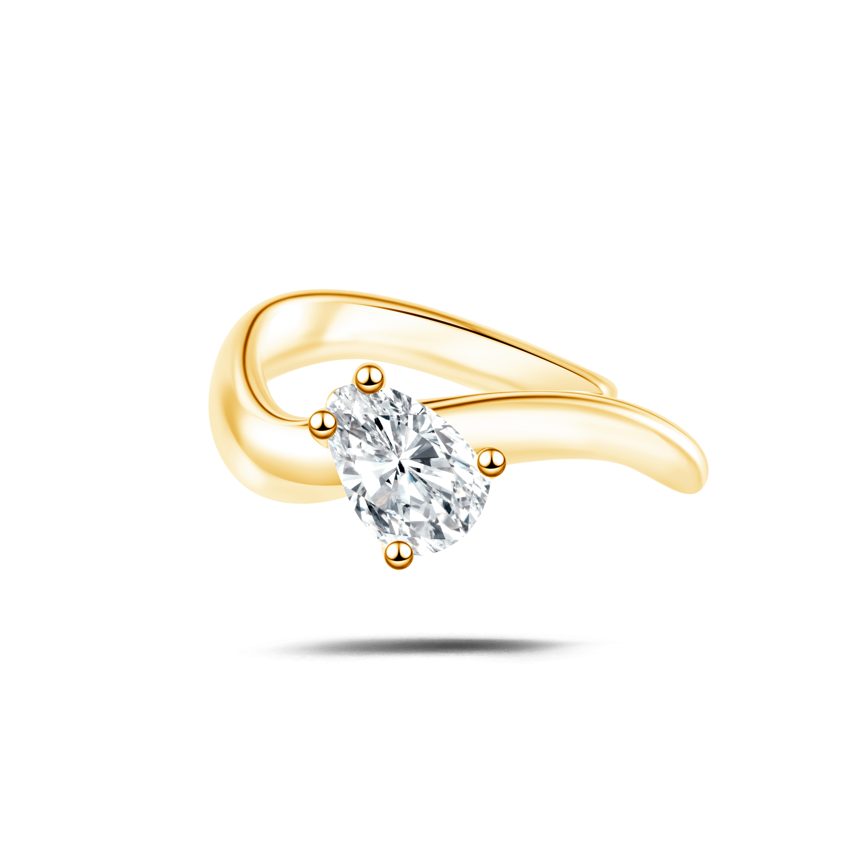 Orecchino ear cuff slim shine bianco in oro - NovaNavel