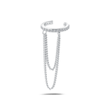 Orecchino ear cuff sparkle bianco in argento - NovaNavel