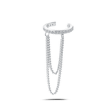 Orecchino ear cuff sparkle bianco in argento - NovaNavel