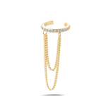 Orecchino ear cuff sparkle bianco in oro - NovaNavel