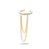 Orecchino ear cuff sparkle bianco in oro - NovaNavel