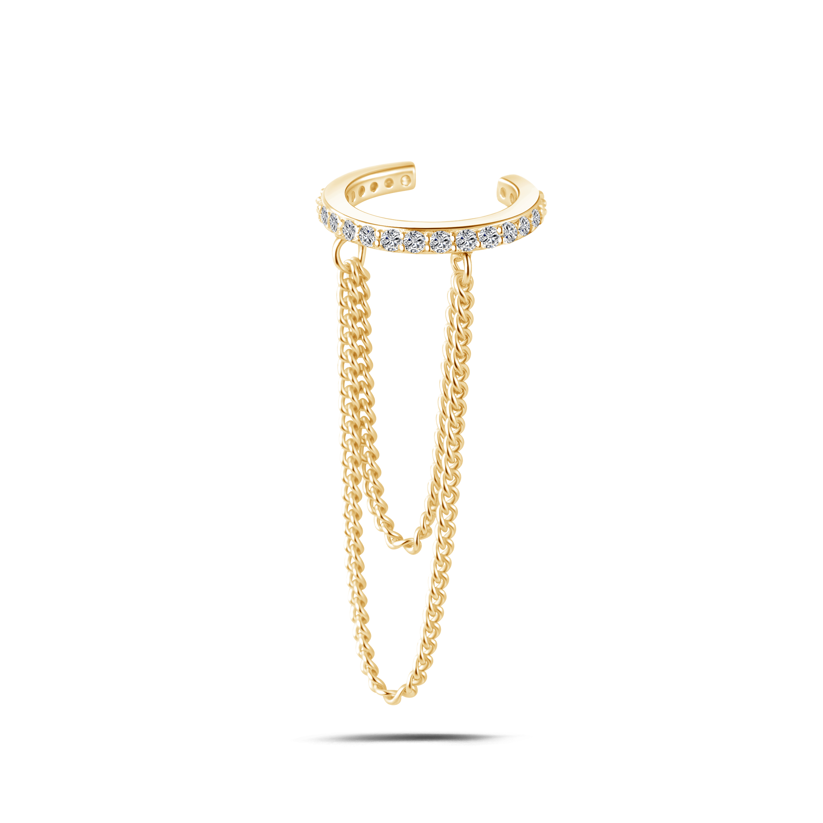Orecchino ear cuff sparkle bianco in oro - NovaNavel