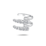 Orecchino ear cuff triluxe bianco in argento - NovaNavel