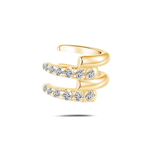 Orecchino ear cuff triluxe bianco in oro - NovaNavel