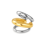 Orecchino ear cuff triplo in oro e argento - NovaNavel