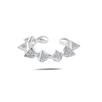 Orecchino ear cuff zig zag bianco in argento - NovaNavel