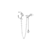 Orecchino punto luce con ear cuff in argento - NovaNavel