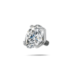 Pallina per piercing bianca con filettatura interna in argento - NovaNavel