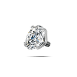 Pallina per piercing bianca con filettatura interna in argento - NovaNavel