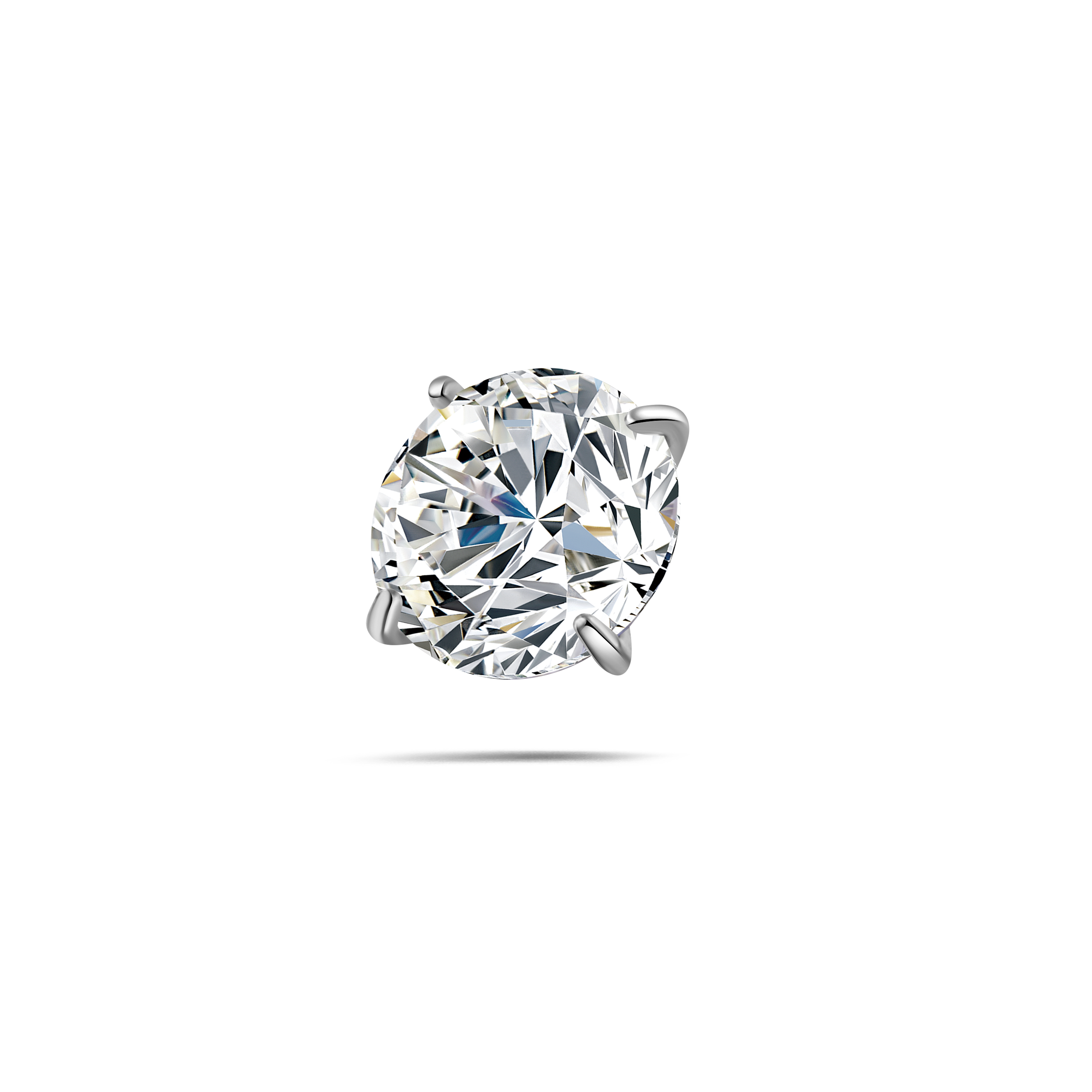 Pallina per piercing bianca con filettatura interna in argento - NovaNavel