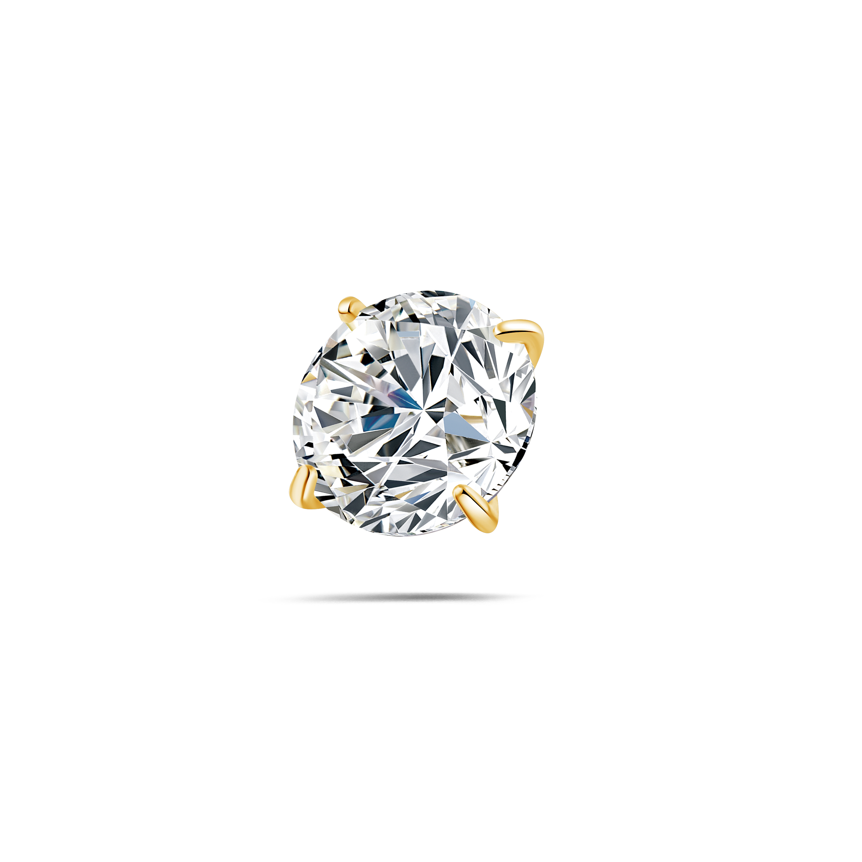 Pallina per piercing bianca con filettatura interna in oro - NovaNavel