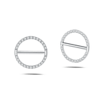 Piercing capezzoli anello cristallino bianco in argento - NovaNavel