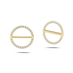 Piercing capezzoli anello cristallino bianco in oro - NovaNavel