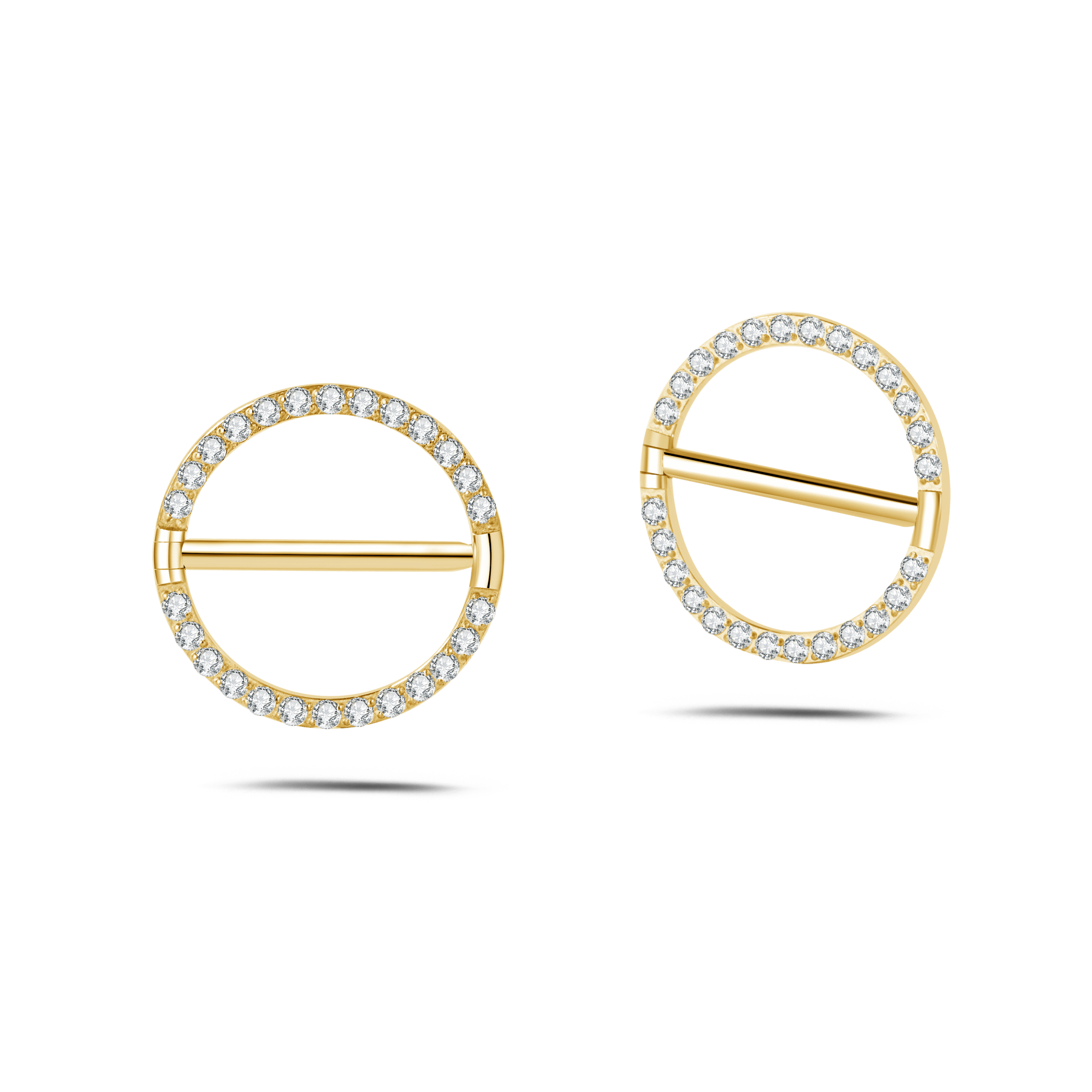 Piercing capezzoli anello cristallino bianco in oro - NovaNavel