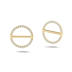 Piercing capezzoli anello cristallino bianco in oro - NovaNavel