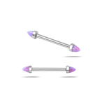 Piercing capezzoli cono viola opale in argento - NovaNavel