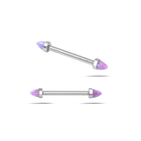 Piercing capezzoli cono viola opale in argento - NovaNavel