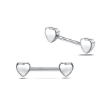 Piercing capezzoli cuori compatti in argento - NovaNavel