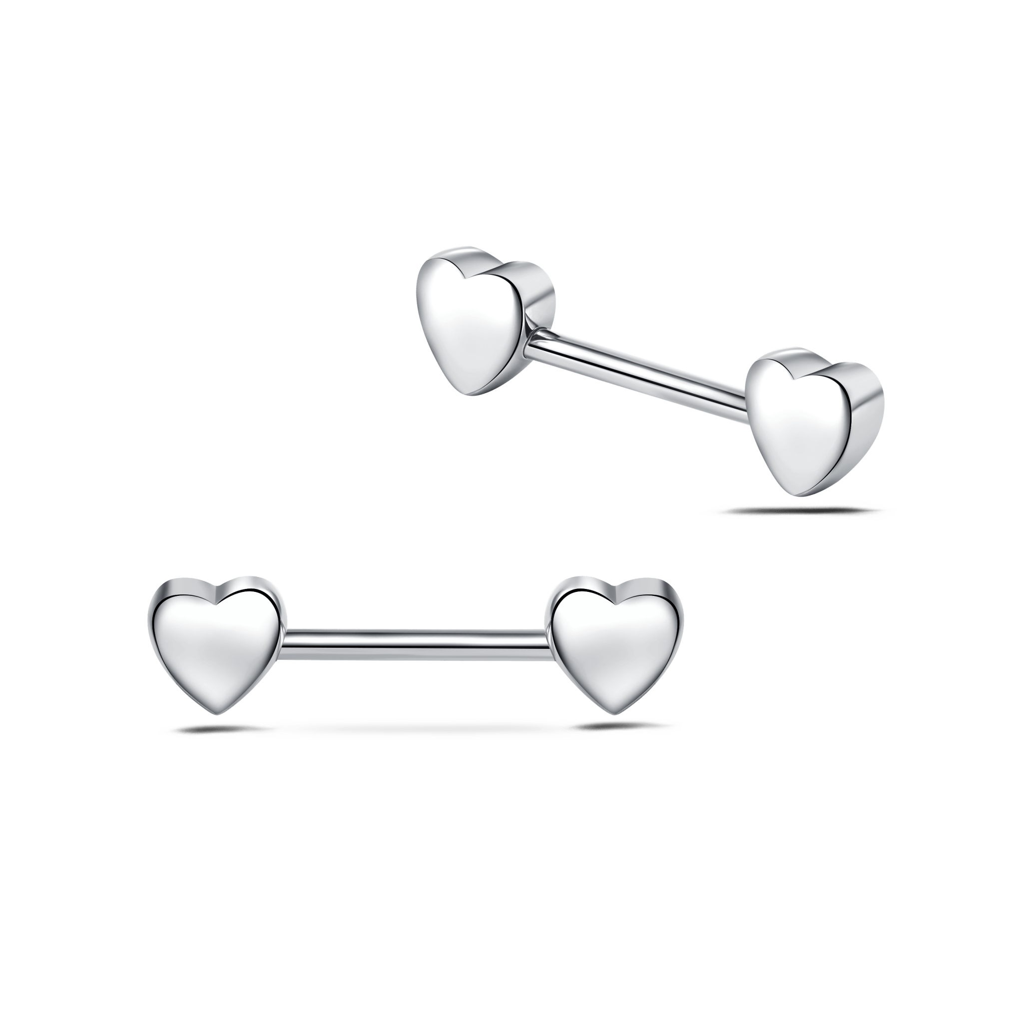 Piercing capezzoli cuori compatti in argento - NovaNavel