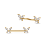 Piercing capezzoli farfalle in oro - NovaNavel