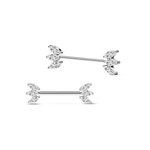 Piercing capezzoli loto tre petali in argento - NovaNavel