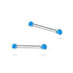 Piercing capezzoli mini sfera blu opale in argento - NovaNavel