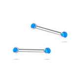 Piercing capezzoli mini sfera blu opale in argento - NovaNavel