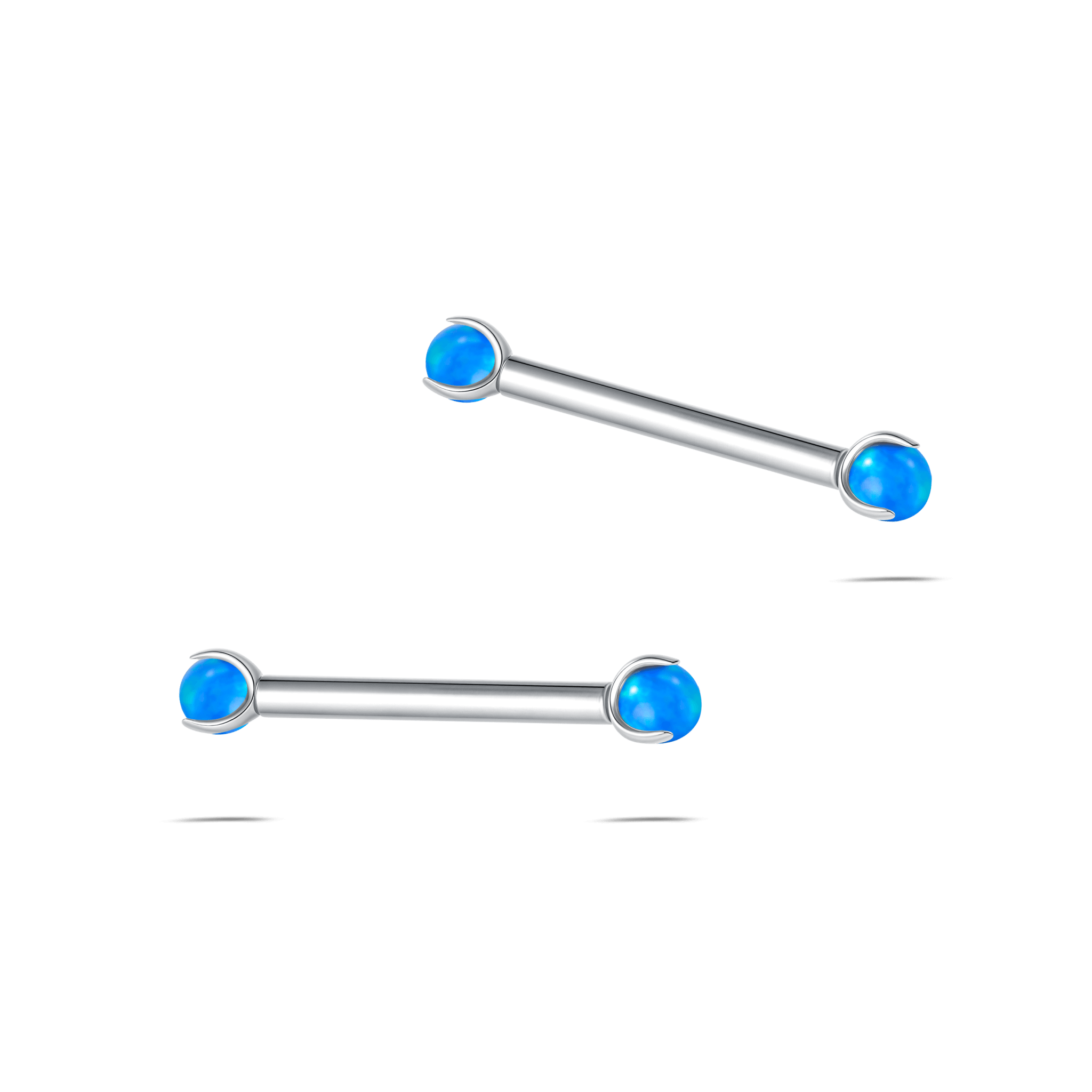 Piercing capezzoli mini sfera blu opale in argento - NovaNavel
