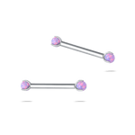 Piercing capezzoli mini sfera viola opale in argento - NovaNavel