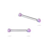 Piercing capezzoli mini sfera viola opale in argento - NovaNavel