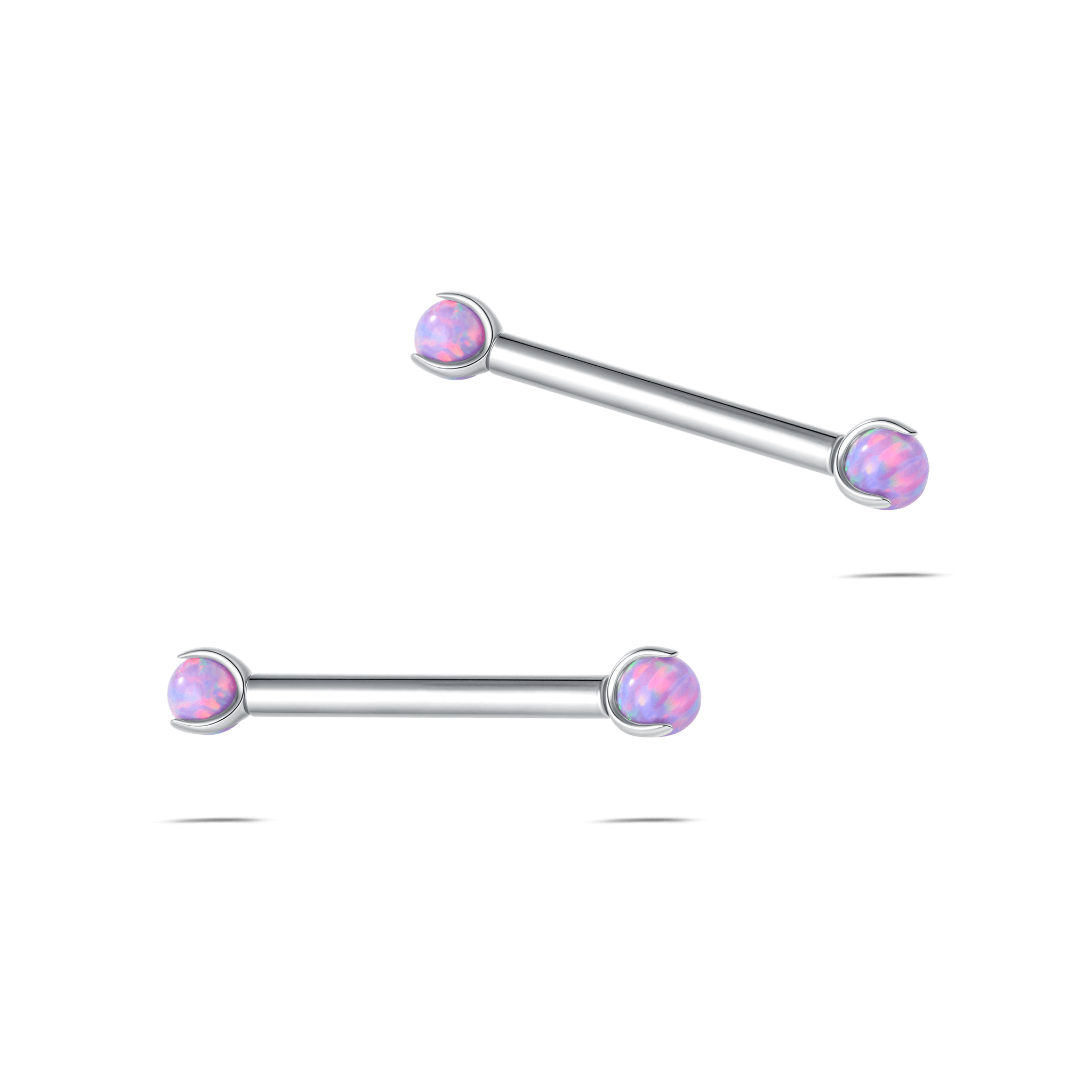 Piercing capezzoli mini sfera viola opale in argento - NovaNavel