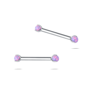 Piercing capezzoli mini sfera viola opale in argento - NovaNavel