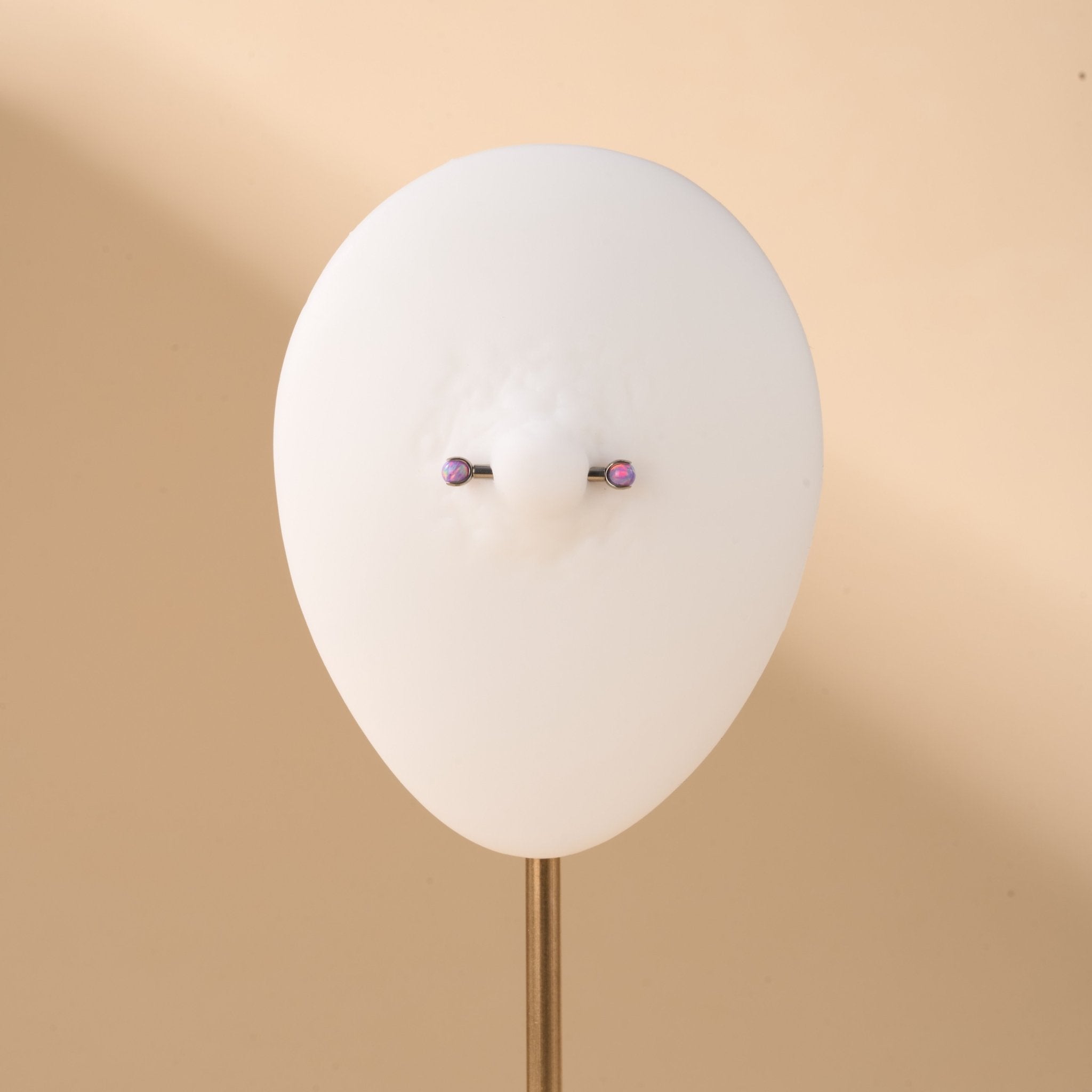 Piercing capezzoli mini sfera viola opale in argento - NovaNavel