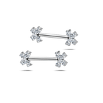 Piercing capezzoli petalo bianco in argento - NovaNavel®