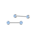 Piercing capezzoli punto luce azzurro in argento - NovaNavel