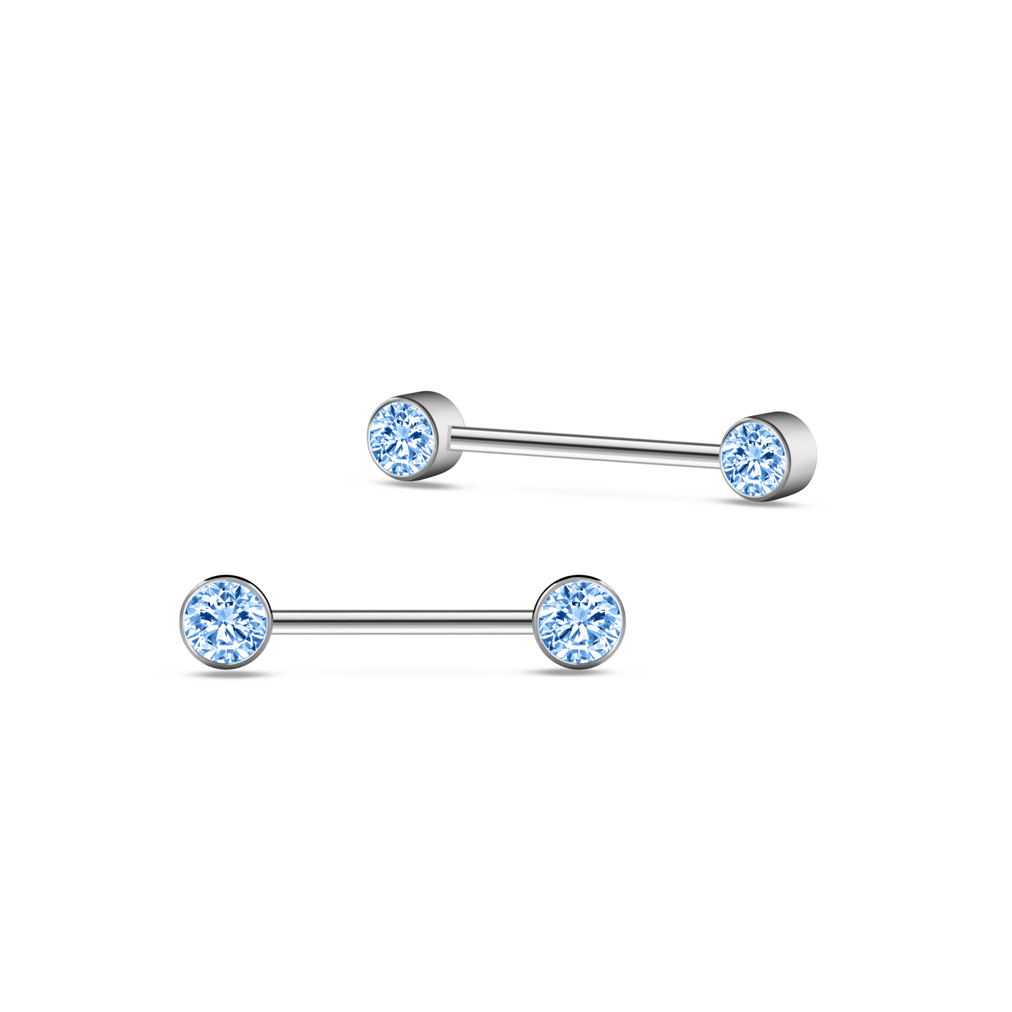 Piercing capezzoli punto luce azzurro in argento - NovaNavel