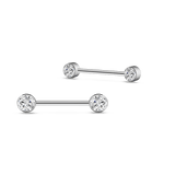 Piercing capezzoli punto luce bianco in argento - NovaNavel