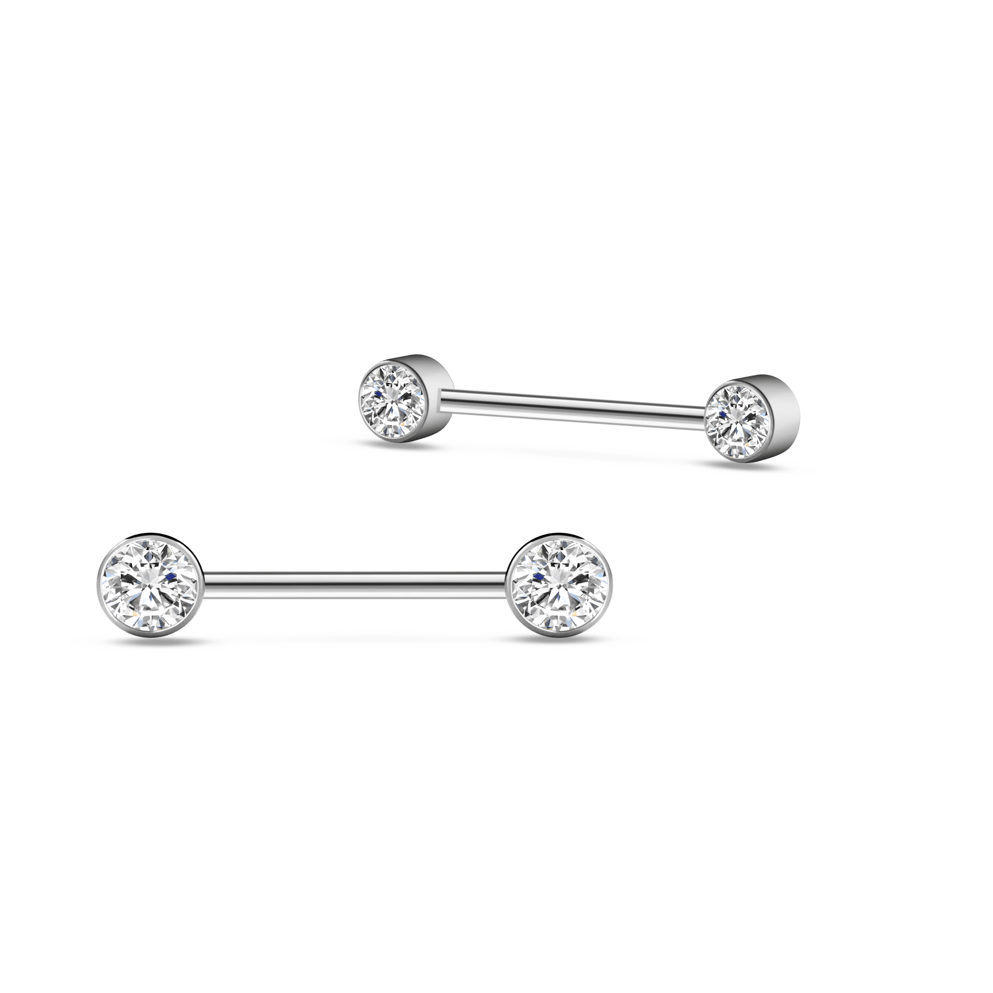 Piercing capezzoli punto luce bianco in argento - NovaNavel