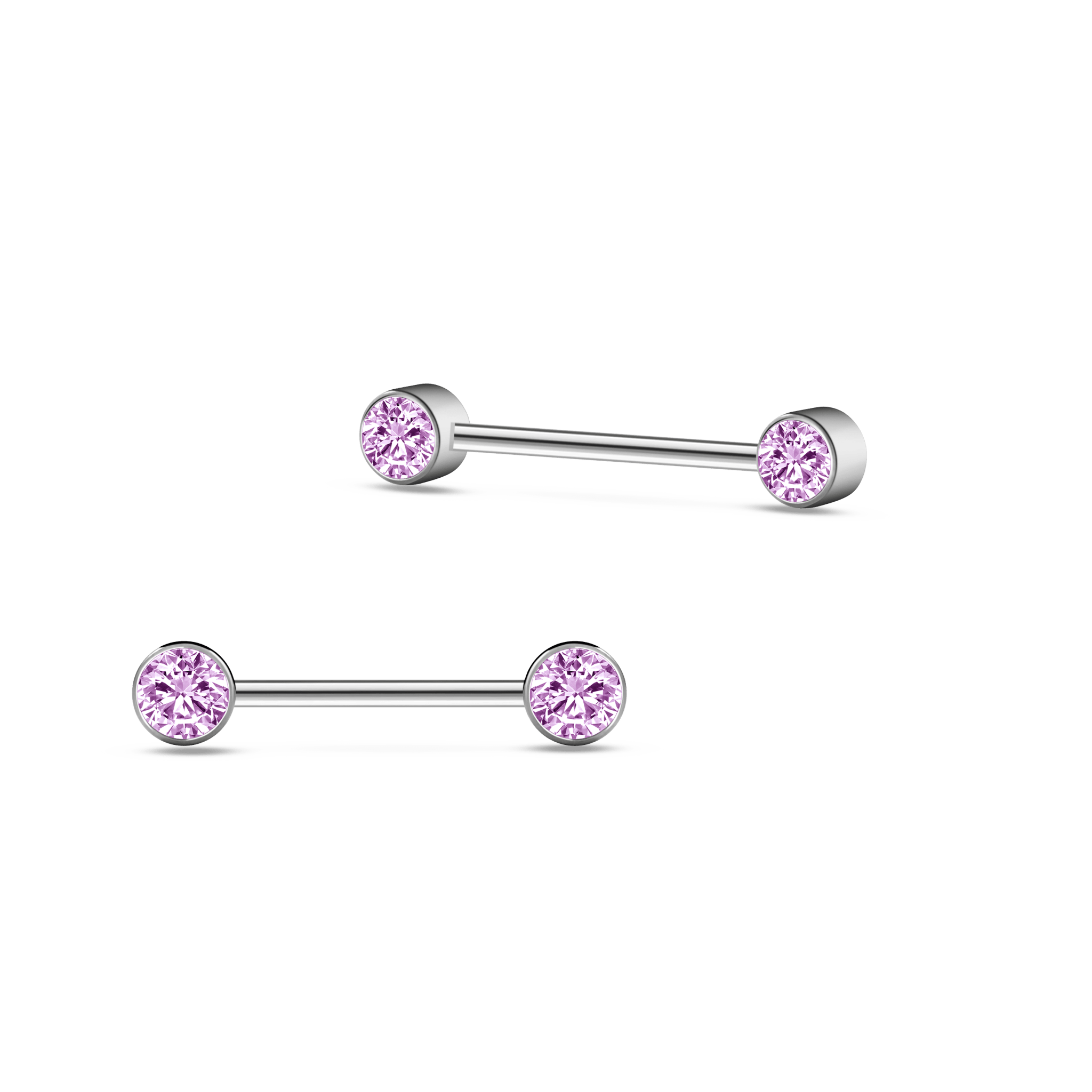 Piercing capezzoli punto luce rosa in argento - NovaNavel