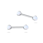 Piercing capezzoli sfera bianca opale in argento - NovaNavel