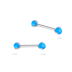 Piercing capezzoli sfera blu opale in argento - NovaNavel