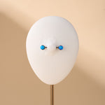 Piercing capezzoli sfera blu opale in argento - NovaNavel