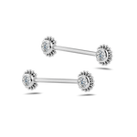 Piercing capezzoli sole bianco in argento - NovaNavel®