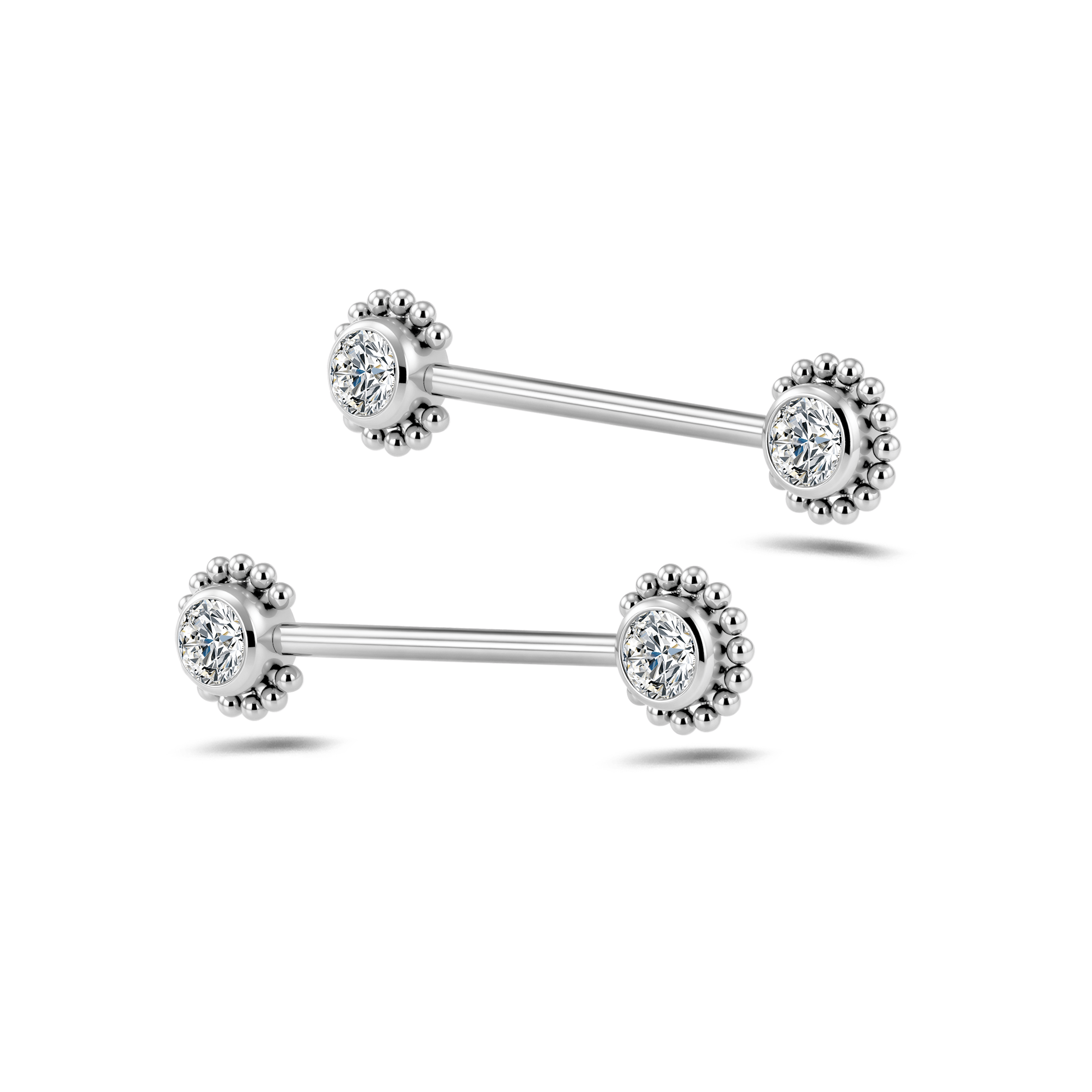 Piercing capezzoli sole bianco in argento - NovaNavel®