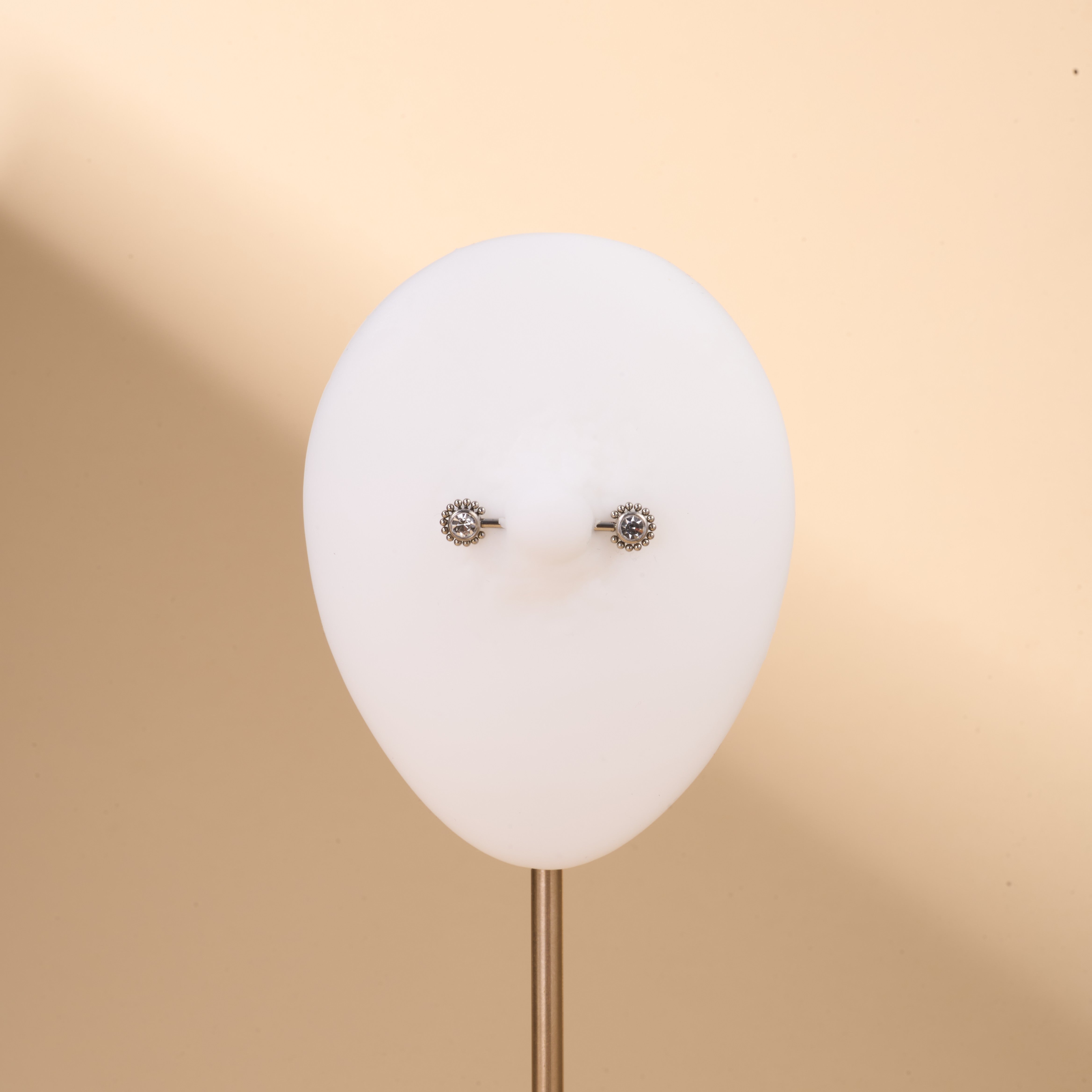 Piercing capezzoli sole bianco in argento - NovaNavel®
