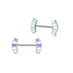 Piercing capezzoli ventaglio in argento con cristalli aurora boreale - NovaNavel