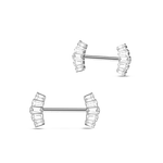 Piercing capezzoli ventaglio in argento con cristalli bianchi - NovaNavel