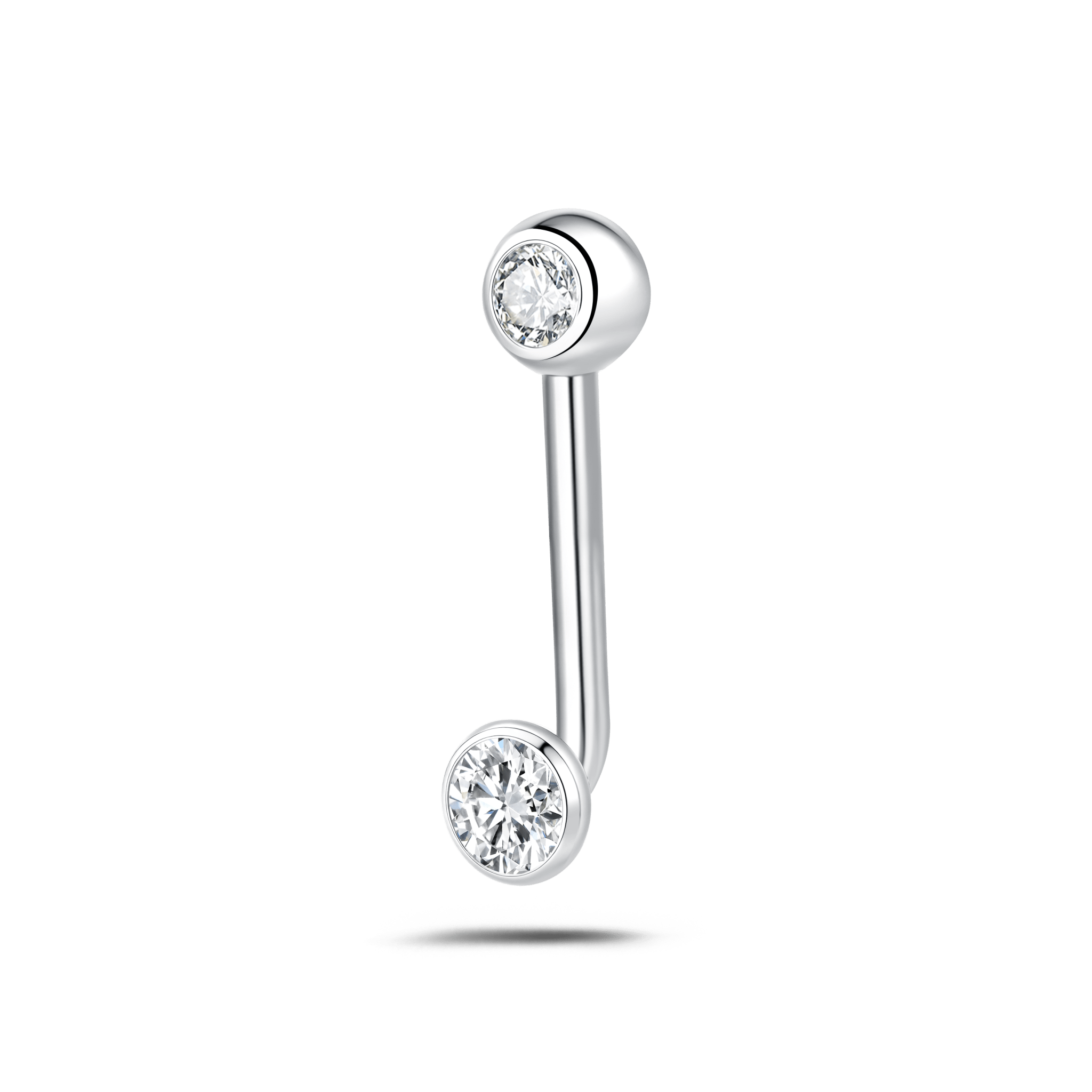 Piercing intimo basic bianco in argento - NovaNavel