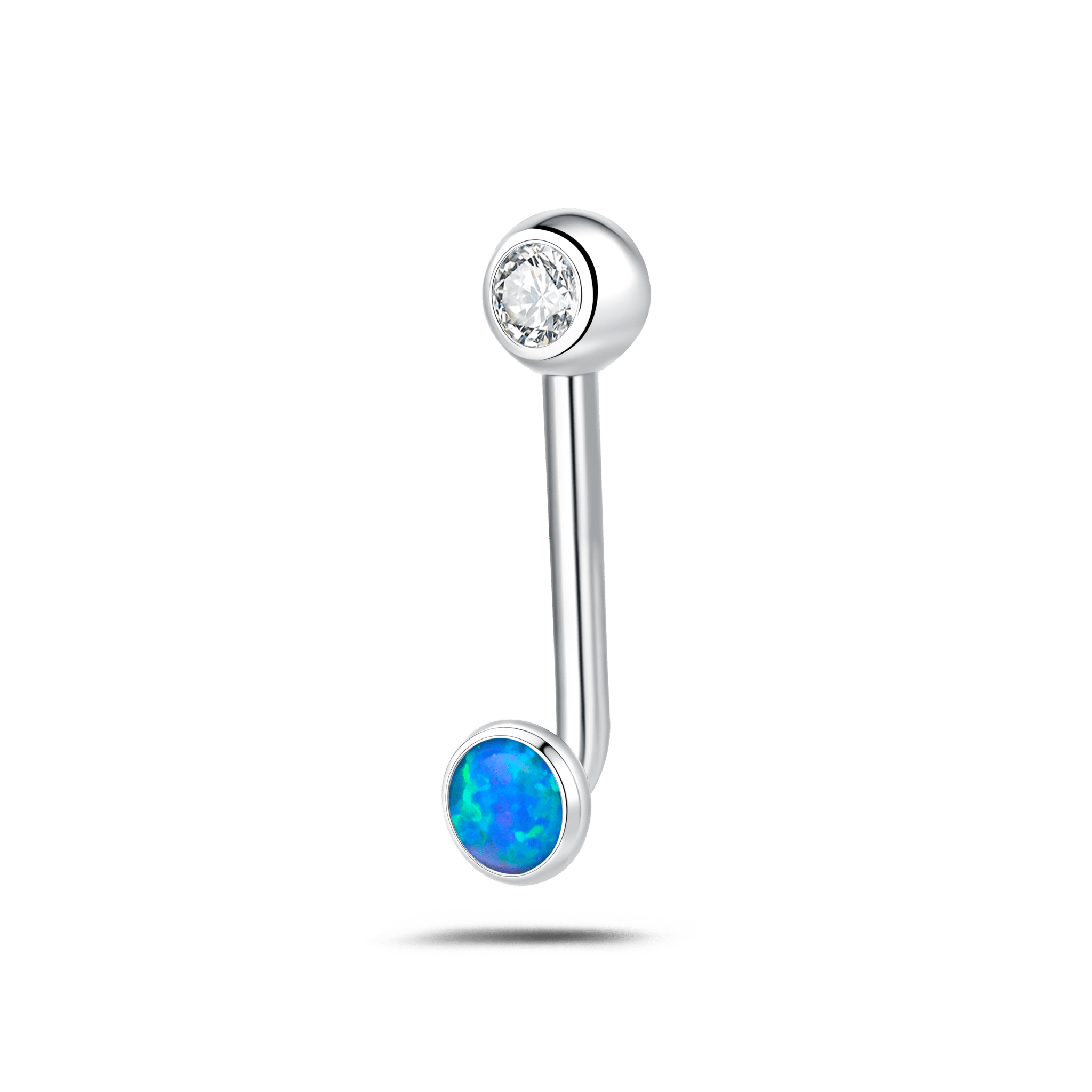 Piercing intimo basic blu opale in argento - NovaNavel