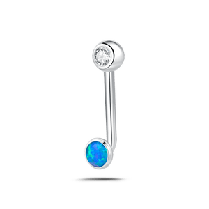 Piercing intimo basic blu opale in argento - NovaNavel